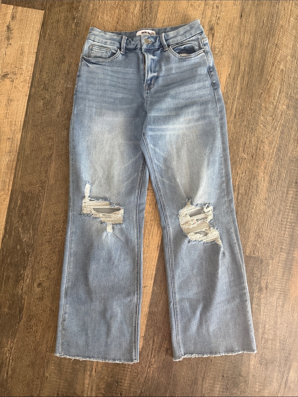 Mica Distressed Wide Leg Jeans 5/27